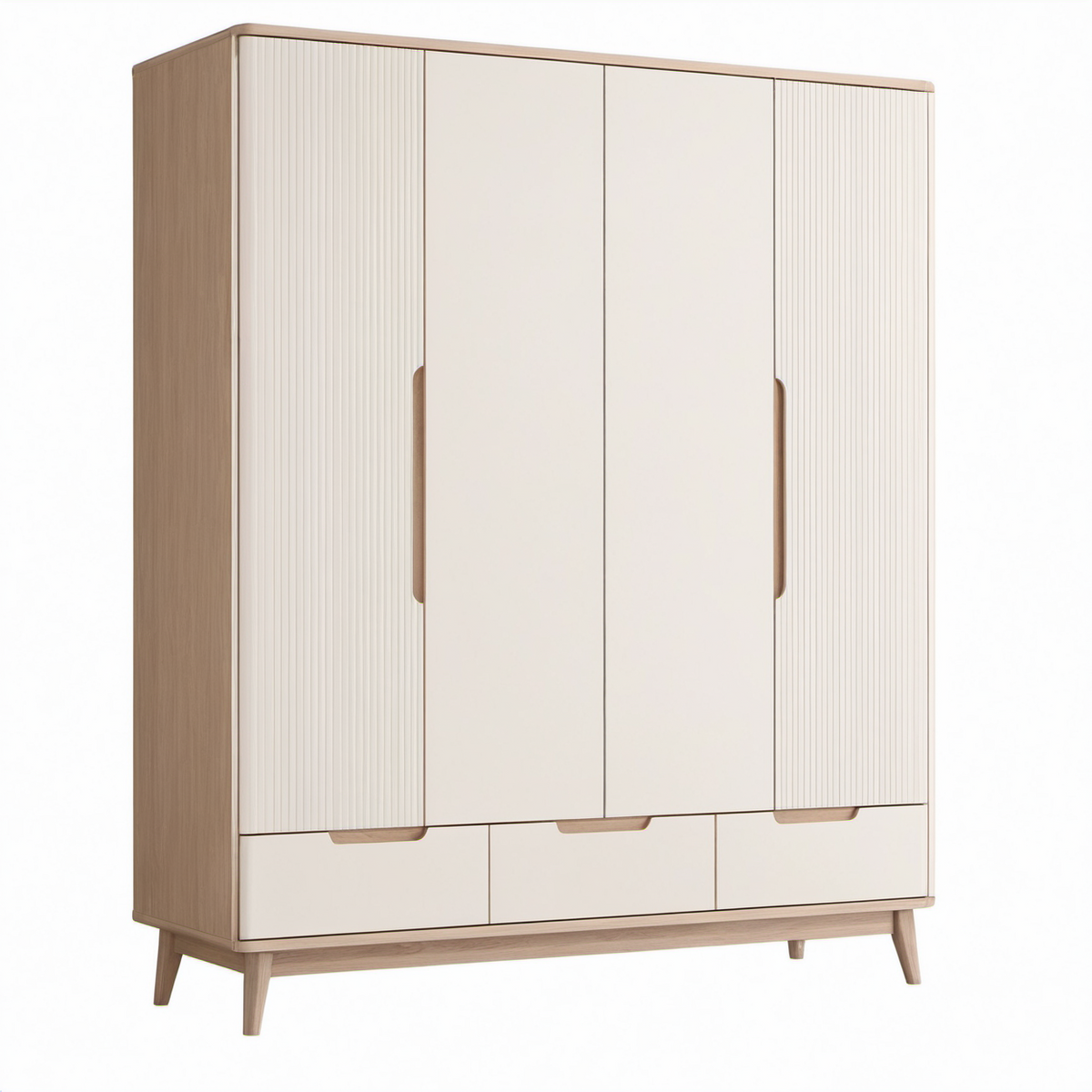 Armario de Madera con 4 Puertas y 3 Cajones 200x160x50 cm
