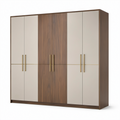 Armario de Madera con Manijas Metálicas 180x50x200 cm Marrón/Beige