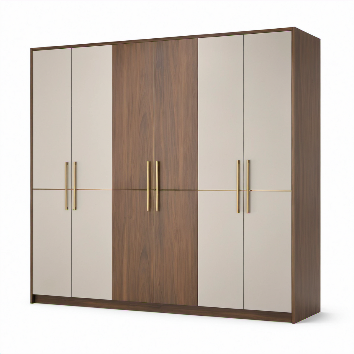 Armario de Madera con Manijas Metálicas 180x50x200 cm Marrón/Beige