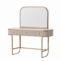 Tocador de MDF y Acero con Espejo Grande 120x40x140cm Beige