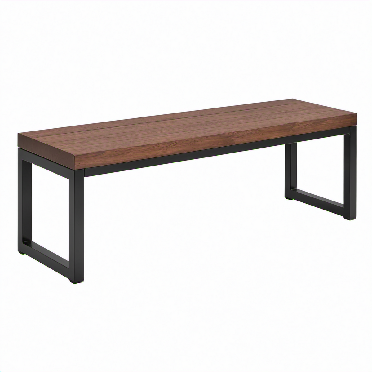 Banco de madera y metal de 120 cm marrón/negro