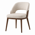 Silla de madera y tela bouclé beige 80 cm