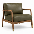 Sillón de Madera y Cuero PU Verde